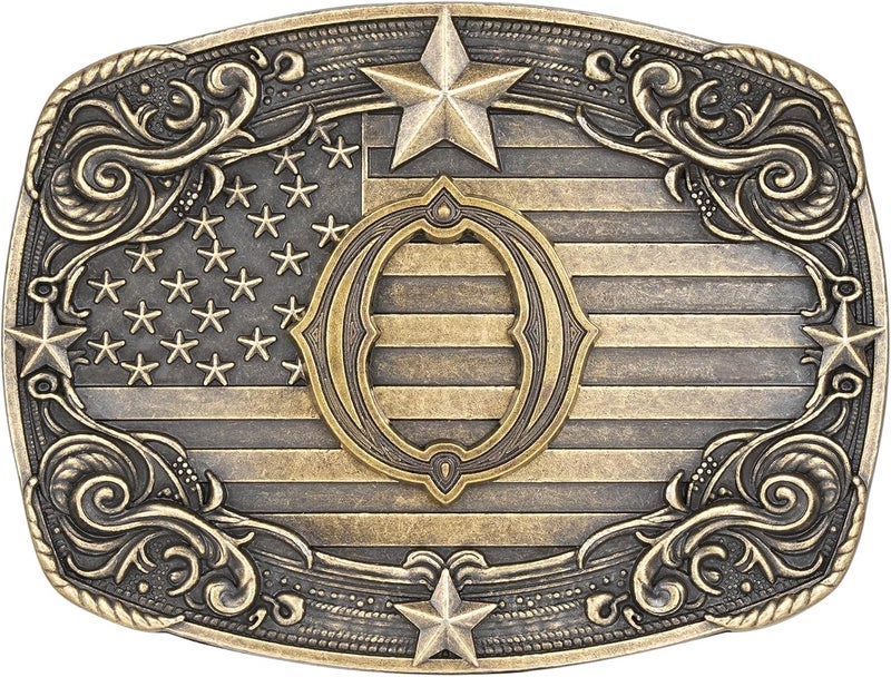 Flipslo Store Western Belt Buckle for Men Women Initial Letter A to Z Cowboy Belt Buckle Texas Buckle hebillas vaqueras para hombre - Image 1